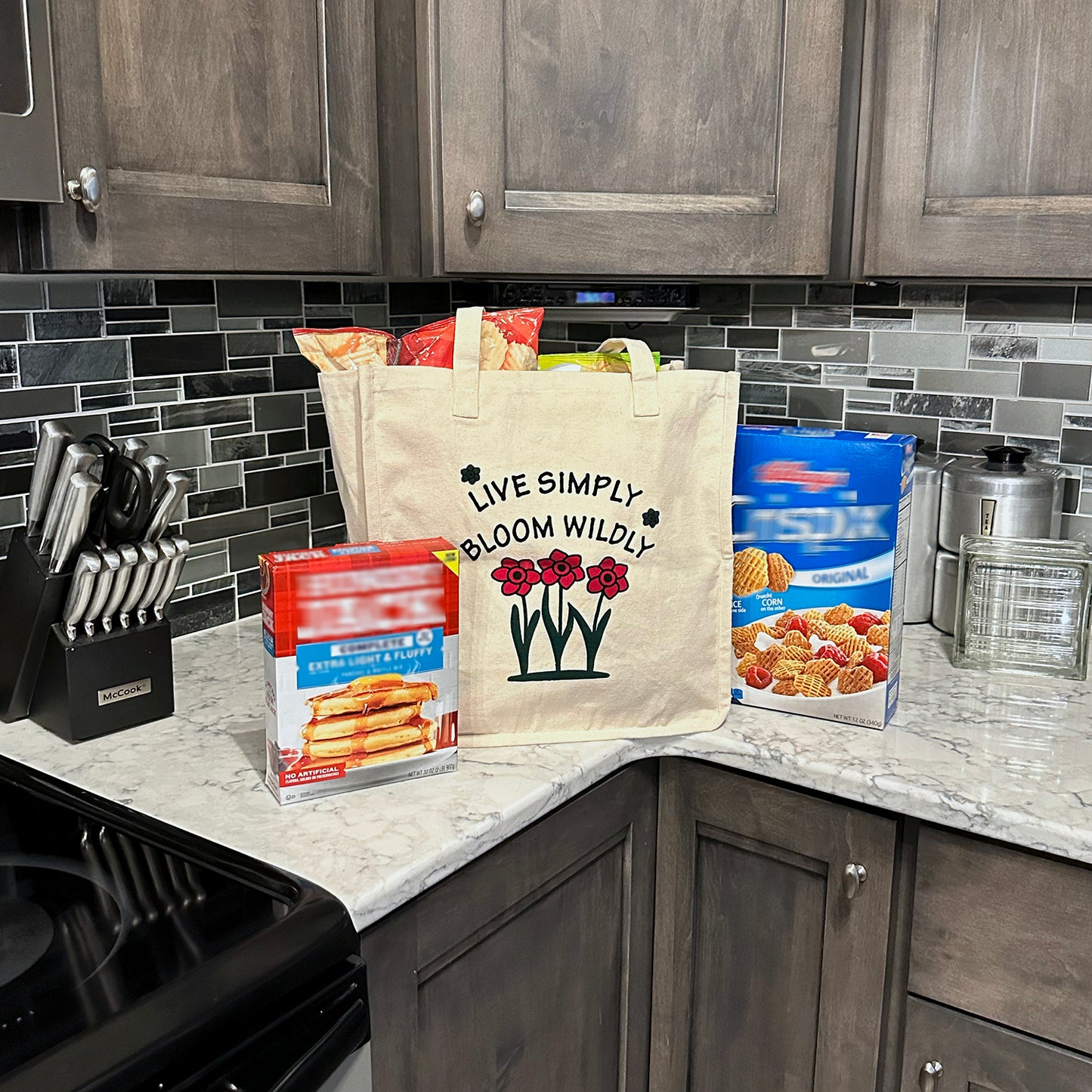 Cloth Bag - Live Simply Bloom Wildly