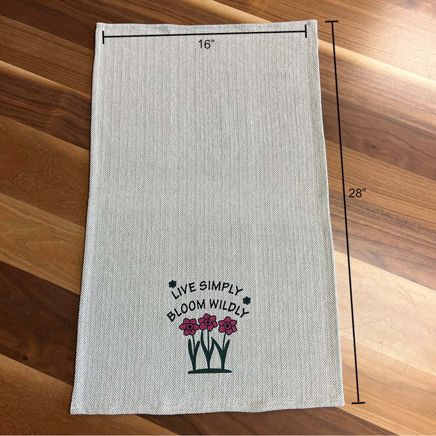 Tea Towel - Live Simply Bloom Wildly