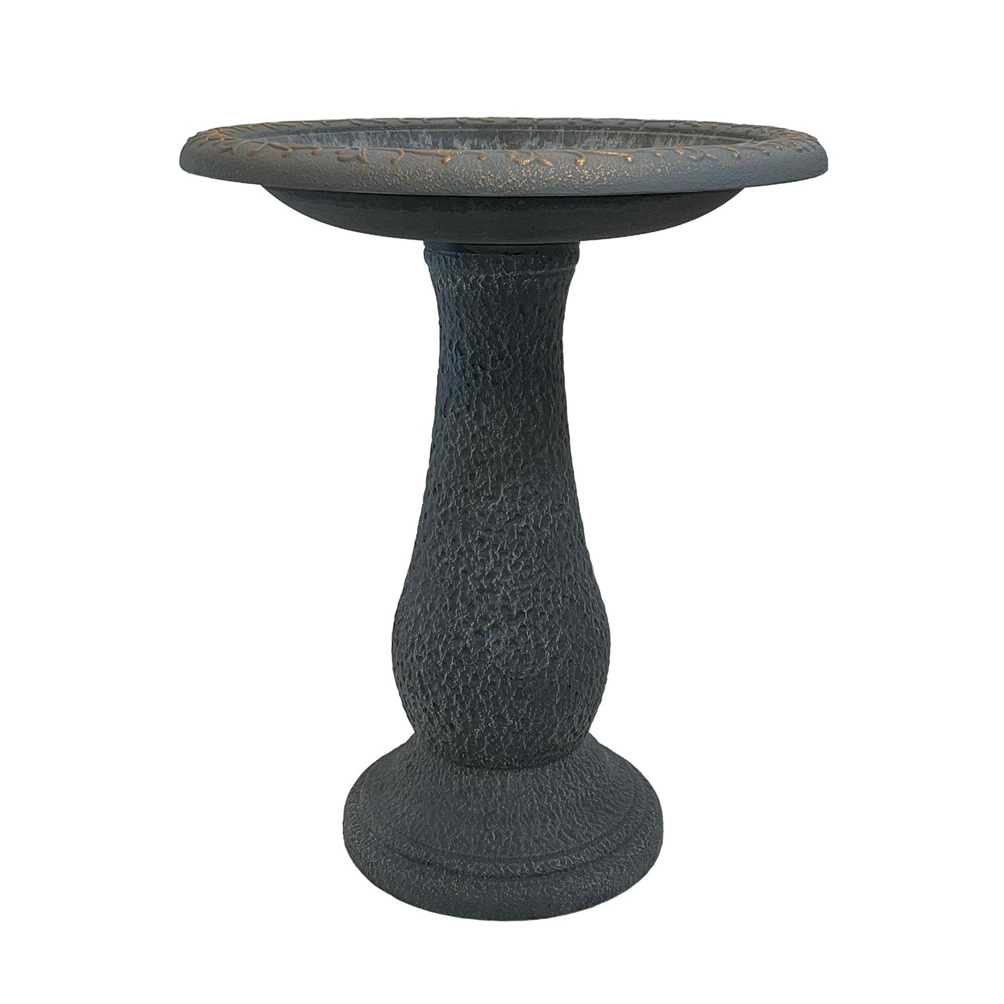 24" Dove Gray Fiber Clay Birdbath