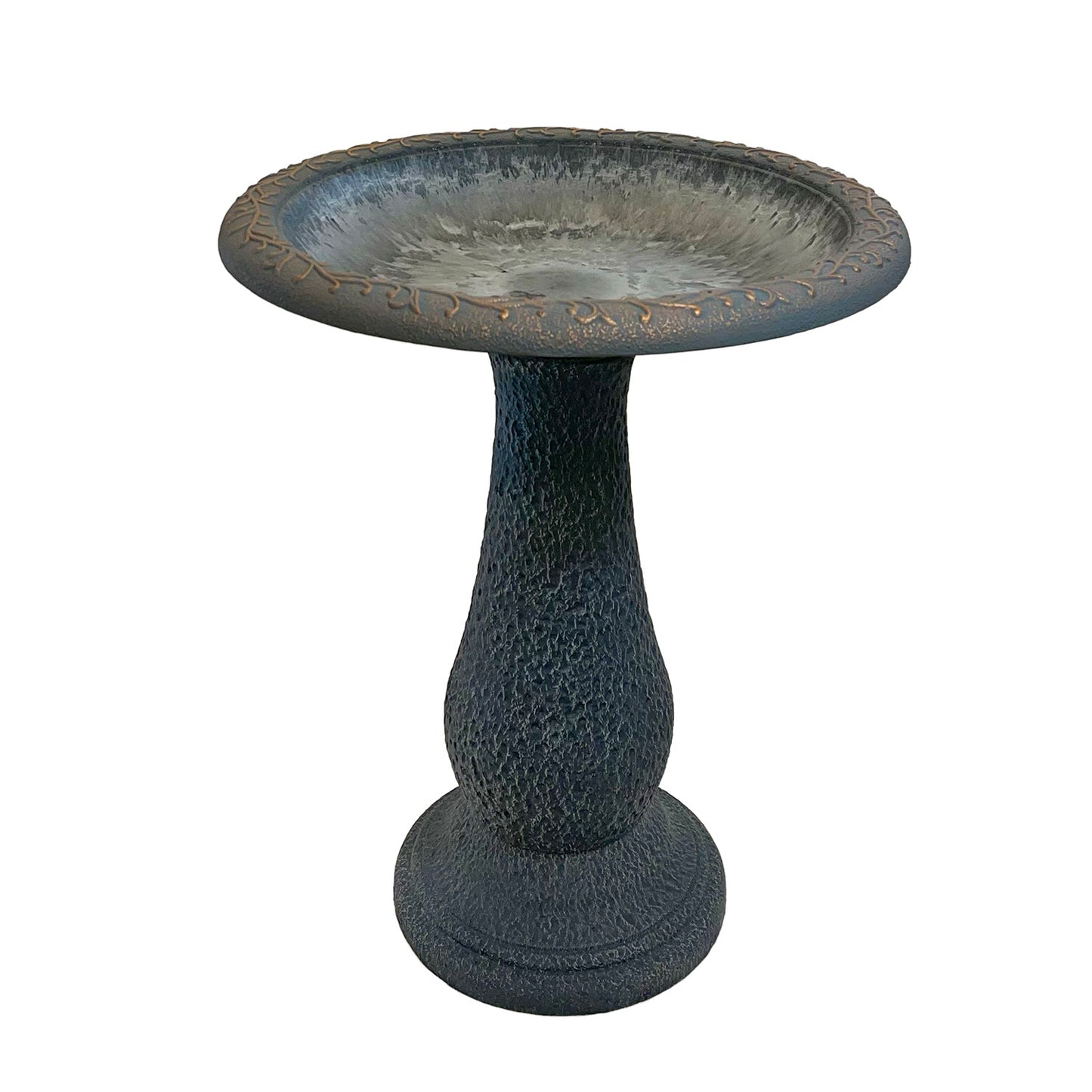24" Dove Gray Fiber Clay Birdbath