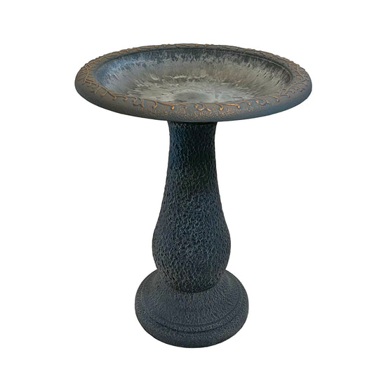 24" Dove Gray Fiber Clay Birdbath