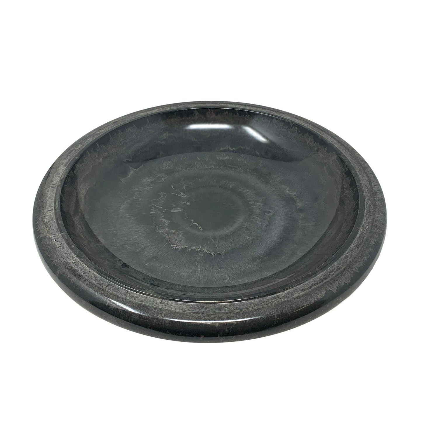 24" Gray Fiber Clay Birdbath