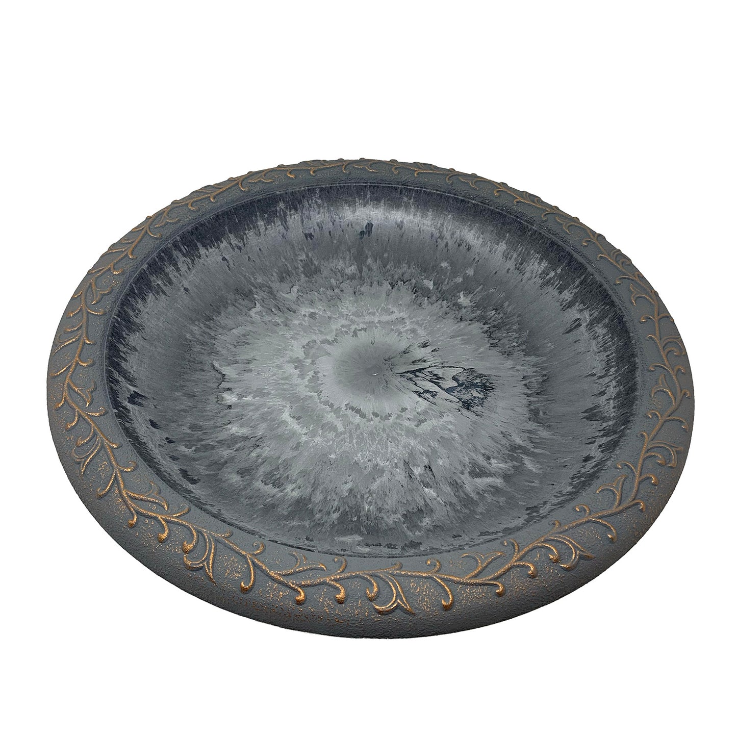 24" Dove Gray Fiber Clay Birdbath