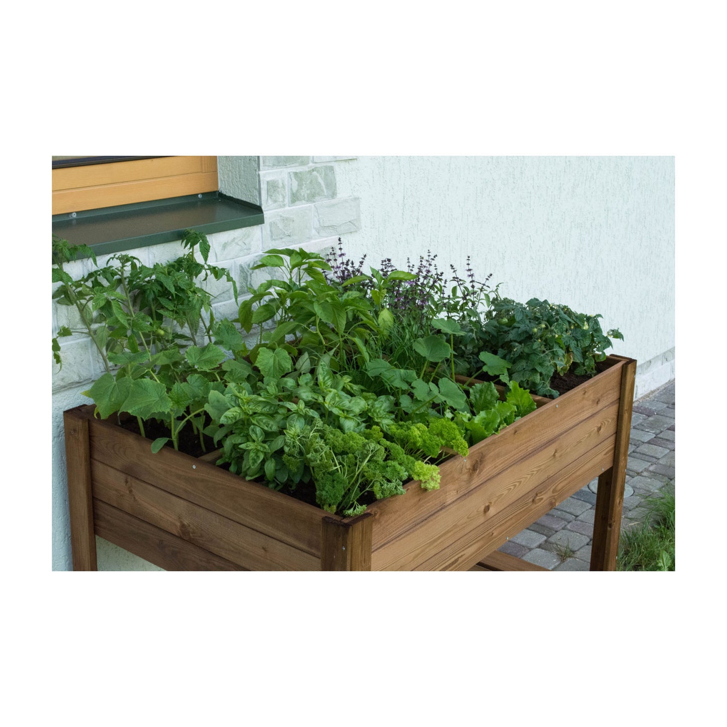 Sturdy Raised Bed with Shelf
