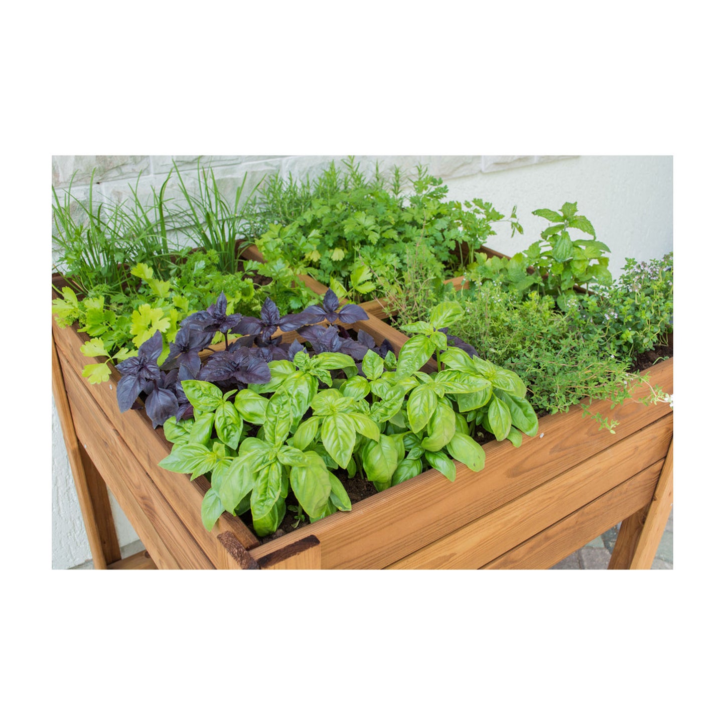 Square Raised Bed with Shelf