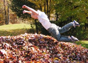 Jumping in Pile of leaves