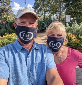 Ken & Lisa Lain wearing masks