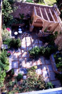aerial view of a patio